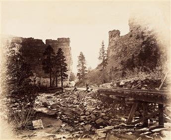 (TRAVEL--CARLETON WATKINS, WILLIAM HENRY JACKSON) An album titled America with more than 100 photographs, including 4 credited to Carle